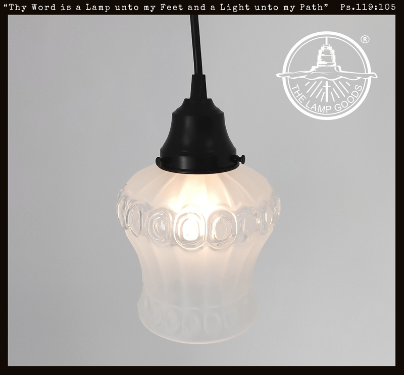 Vintage Frosted Glass Bubble-Ring Pendant Light
