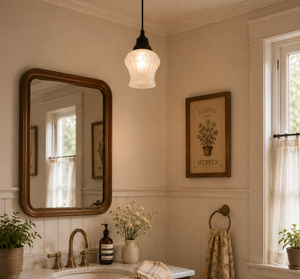 Vintage Frosted Glass Bubble-Ring Pendant Light