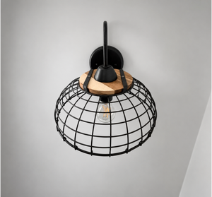 Rustic Industrial Wire Cage Sconce