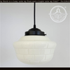 Rare Vintage Arctic Block Schoolhouse Pendant Light