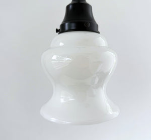 Single Vintage Milk Glass Heavy Bell Pendant