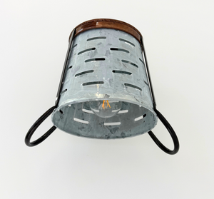 Copper Band Galvanized Bucket Wall Sconce