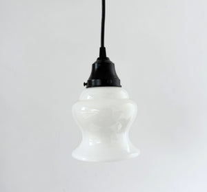 Single Vintage Milk Glass Heavy Bell Pendant