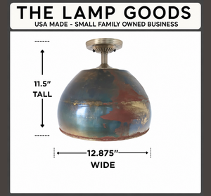 Antique Dark Brassy Gold Large Rustic Bucket Ceiling Light - The Lamp Goods