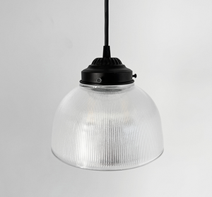 Vintage Thin Holophane Pendant Light