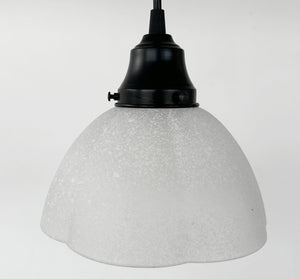 Frosted Texturized White Flower Pendant Light