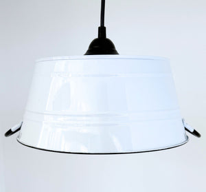 White Enamel Country Barn Pendant Light