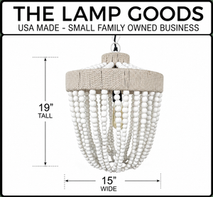 Very Large Farmhouse Beaded Chandelier Pendant Light