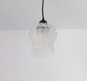 Vintage Frosted Glass Bubble-Ring Pendant Light