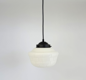 Rare Vintage Arctic Block Schoolhouse Pendant Light
