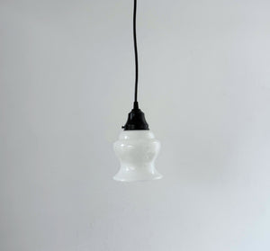 Single Vintage Milk Glass Heavy Bell Pendant