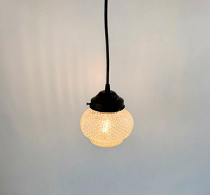 Antique Diamond Cut Quilt Glass Pendant Light | 5.5" Width - The Lamp Goods