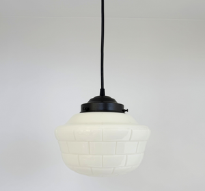 Rare Vintage Arctic Block Schoolhouse Pendant Light