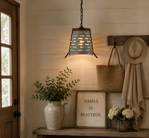 Copper Band Galvanized Bucket Pendant