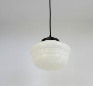 Rare Vintage Arctic Block Schoolhouse Pendant Light