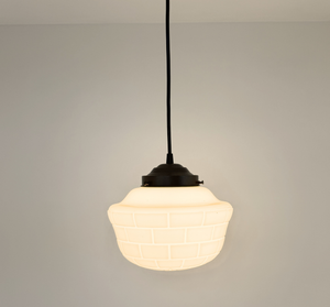 Rare Vintage Arctic Block Schoolhouse Pendant Light