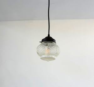 Antique Diamond Cut Quilt Glass Pendant Light | 5.5" Width - The Lamp Goods