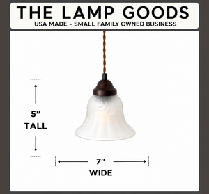 Frosted Rib and Taper Flare Glass Pendant Light