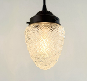 Vintage Bubbled Torpedo Glass Pendant Light | 4.5" Width - The Lamp Goods