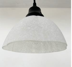 Frosted Texturized White Flower Pendant Light