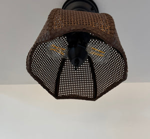 Harvest Weave Dark Rattan Ceiling Light
