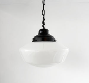 Heirloom Farmhouse Milk Glass Schoolhouse Pendant