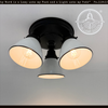 Petite White Enamel Trio Ceiling Light