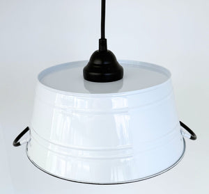 White Enamel Country Barn Pendant Light