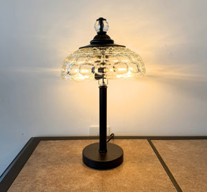 Vintage-Inspired Clear Bubble Glass Table Lamp