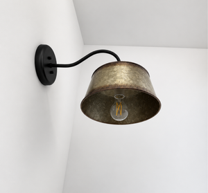 Copper-Edge Bronze Toned Farm Drum Wall Sconce