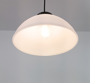 Vintage Wicker Milk Glass Pendant