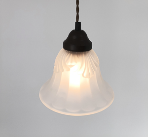 Frosted Rib and Taper Flare Glass Pendant Light