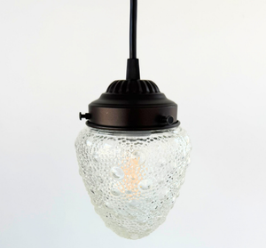 Vintage Bubbled Torpedo Glass Pendant Light | 4.5" Width - The Lamp Goods
