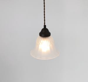 Frosted Rib and Taper Flare Glass Pendant Light