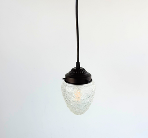 Vintage Bubbled Torpedo Glass Pendant Light | 4.5" Width - The Lamp Goods