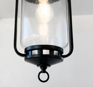 Farmhouse Clear Seeded Glass Lantern Pendant
