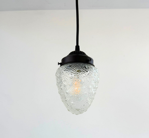 Vintage Bubbled Torpedo Glass Pendant Light | 4.5" Width - The Lamp Goods