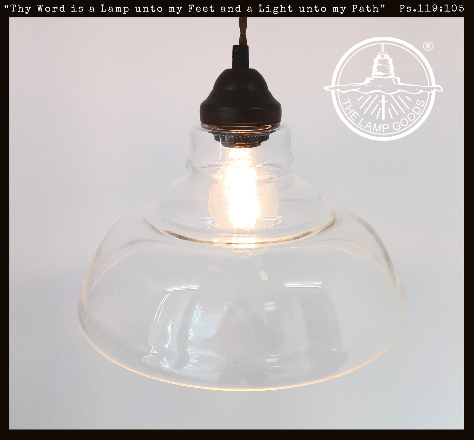 Vintage Clear Glass Stepped Dome Pendant Light | The Lamp Goods