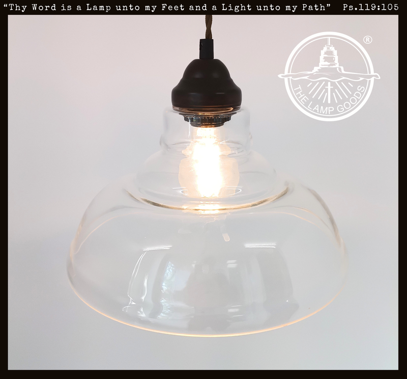 Vintage Clear Glass Stepped Dome Pendant Light
