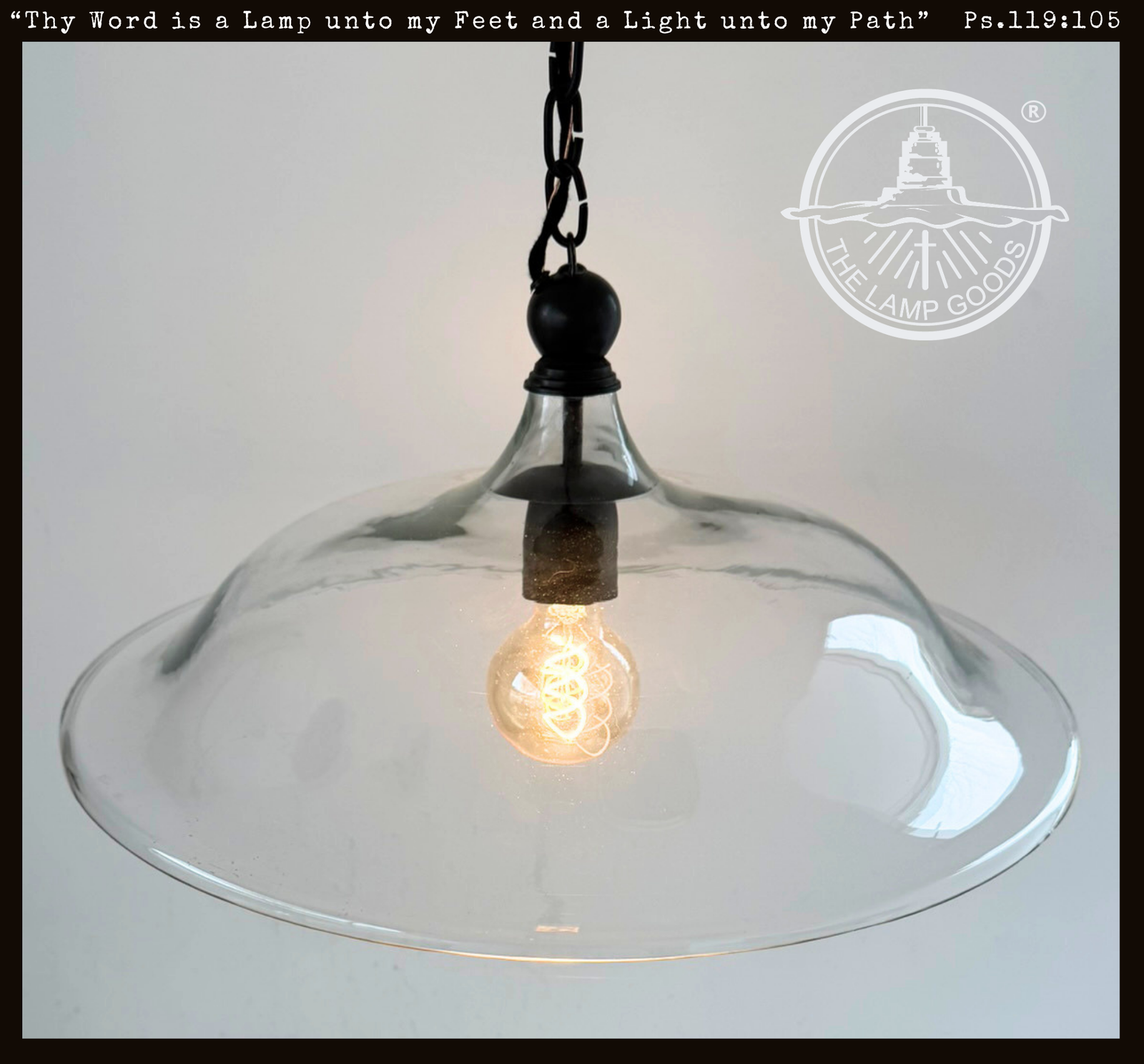 Clear Glass Wide Dome Pendant Light