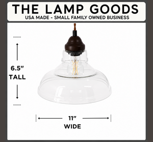 Vintage Clear Glass Stepped Dome Pendant Light