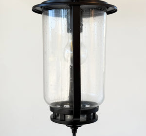 Farmhouse Clear Seeded Glass Lantern Pendant