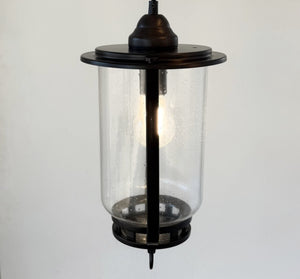 Farmhouse Clear Seeded Glass Lantern Pendant