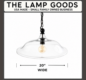 Clear Glass Wide Dome Pendant Light