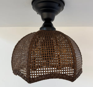 Harvest Weave Dark Rattan Ceiling Light