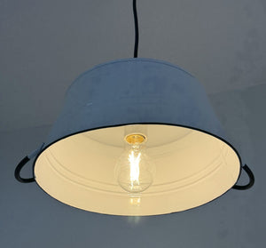 White Enamel Country Barn Pendant Light