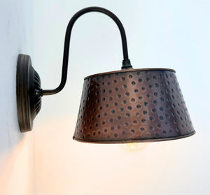 Gooseneck Rustic Hammered Copper Wall Sconce - The Lamp Goods