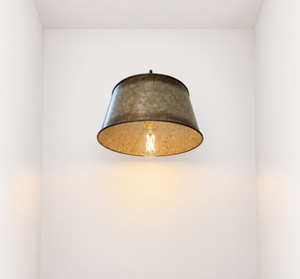 Copper-Edge Bronze Toned Farm Drum Wall Sconce