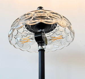 Vintage-Inspired Clear Bubble Glass Table Lamp