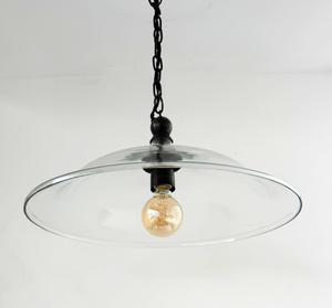 Clear Glass Wide Dome Pendant Light